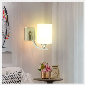 Tronic Cylindrical Frosted Glass Shade Wall Lamp Silver