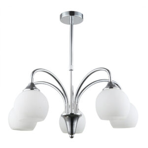 Tronic Silver & White 5-Light Pendant Lamp – Graceful Lighting for Modern Interiors