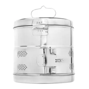 A-Care Daas Health Care Sterilization Drum, 15x15, DHSE-4100, Stainless Steel Medical Sterilizing Container
