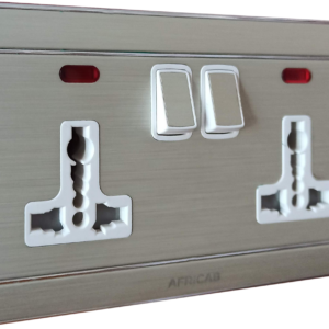 Africab Double 13A Multi Socket Switch With Neon Cs8755Sdl