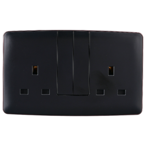 Africab Double 13A Socket With Neon (Big Button)
