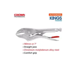 Crown Professional Crown Locking Grip Plier Straight Jaws CPHPL-GSA07