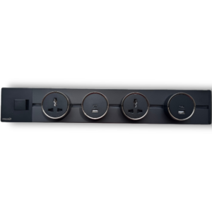Africab Power Track Socket With One Main Switch,30Cm Black Color