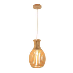 Tronic Wood Pendant Lamp – Vase-Shaped Design