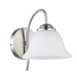 Tronic Silver Wall Sconce With Frosted Glass Shade