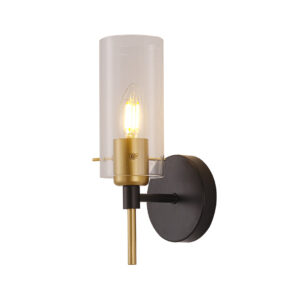 Tronic Golden Accent Fixture with Clear Glass & Black Base