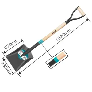 Total Tools Total Garden Steel Shovel with Wooden Handle THTHW0102