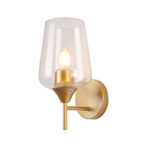 Tronic Golden Accent Fixture with Clear Dome Shade & Round Base