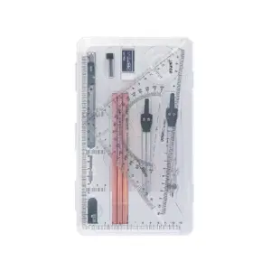 Deli Stationery Deli Drafting Set 16 Pcs, Complete Geometry Kit for School & Professionals E72156