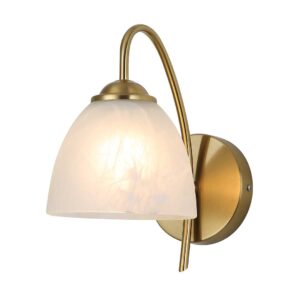 Tronic Elegant Frosted Glass Wall Light with Brass Finish