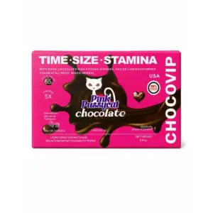 Faith Pink Pussycat Premium Sensual Enhancement Dark Chocolate – Herbal Stamina, Energy & Mood Support Chocolate for Women (8 Pieces Pack)