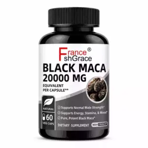 Faith France shGrace Black Maca 20,000mg Maximum Strength Dietary Supplement – Premium Black Maca Root Extract Capsules for Energy, Stamina, Vitality, Endurance & Daily Wellness 180Capsules