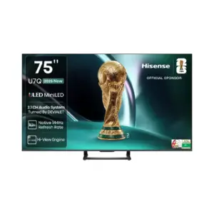 Hisense 75" UHD 4K Smart Quantum ULED TV with Mini LED Panel, Dolby Atmos, Inbuilt Subwoofer, VIDAA OS 75U7Q