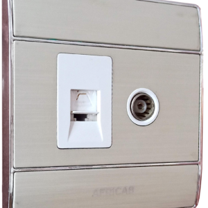 Africab Cs Series Switches & Socket 1Gang Tv + Tel Cs8708