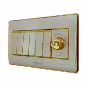 Africab Gw Series Switches & Socket 6 Gang 2 Way Switch With One Dimmer Gw6 + 1D