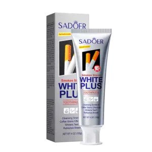 Faith SADOER White Plus Smoke Stain Whitening Toothpaste – Deep Cleaning Toothpaste for Removing Smoke, Coffee & Tea Stains, Whitening Teeth, Fresh Breath & Daily Oral Care (100g)