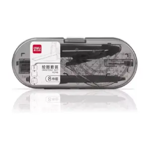 Deli Stationery Deli Drafting Set 8 Pcs, Precision Geometry Tools for Students & Office EVC148