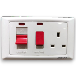 Africab La Series Switches & Socket 3X6 45A Cooker Unit With Neon