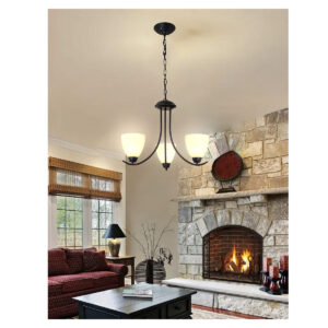 Tronic 3-Light Chandelier with Frosted Glass Shades