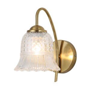 Tronic Vintage Glass Wall Light with Brass Arm