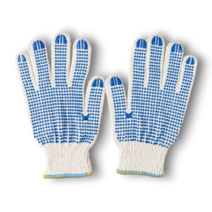 Africab Gloves Pvc Dot Knitted - Blue