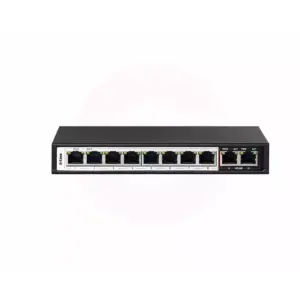 D-Link POE Switch 10-Port Long Range POE Switch (8 Ports POE + 2 Ports Uplink), Extend, VLAN, QoS and POE Reset, Lightning Protection Built-In (6kV), Plug & Play Installation DES-F1010P-E/B