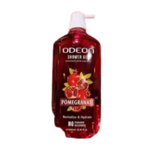 Odeon Shower Gel Pomegranate Refreshing & Moisturizing Body Wash for Gentle Daily Cleansing, Leaves Skin Soft, Smooth & Revitalized, Suitable for All Skin Types 1L