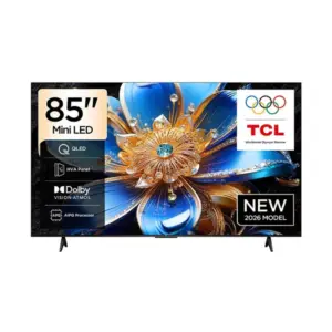 TCL Smart Google TV 85" QLED 4K UHD (2026 Model), HVA Panel, Wide Color Gamut, Voice Control, Frameless Design T69D