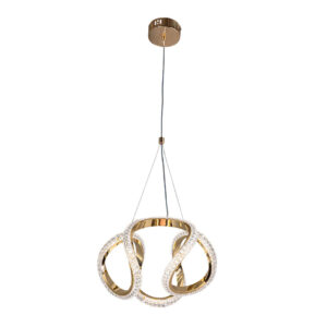 Tronic Golden Spiral LED Pendant Light – 40W, Crystal-Style Loops