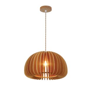 Tronic Elegant Wooden Dome Pendant Light
