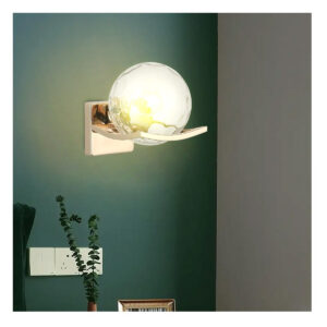 Tronic Clear Glass Globe Wall Lamp Golden