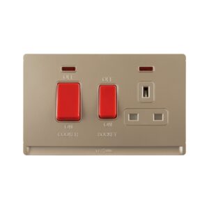 Tronic Gold Cooker Control Unit – 45A Switch + 13A Socket with Neon