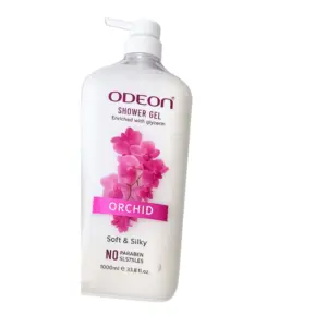 Odeon Shower Gel Orchid Nourishing & Moisturizing Body Cleanser for Gentle Daily Cleansing, Leaves Skin Smooth, Soft & Fresh, Suitable for All Skin Types 1L