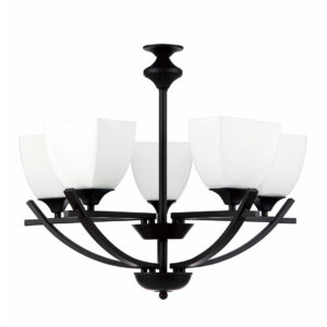 Tronic Elegant Black & White 5-Light Pendant Lamp