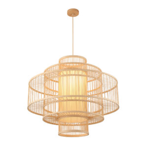 Tronic Bamboo Pendant Lamp – Large Geometric Frame
