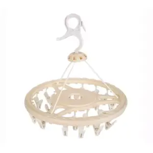Nadstar1 Cloth Hanger Drying Clip Round Big Laundry Drying Rack Clothes Hanger with Clips LX-561