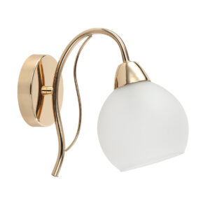 Tronic Gold & White Decorative Wall Light – Curved Arm Design