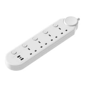 Tronic 4-Way Extension Socket with USB & Type-C Ports – 13A, 3-Meter Cable