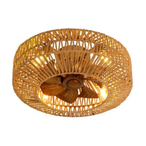 Tronic Woven-Style Ceiling Fan Light – Natural Fiber Look, 495mm