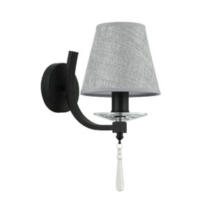 Tronic Elegant Black/Grey Wall Lamp with Fabric Shade
