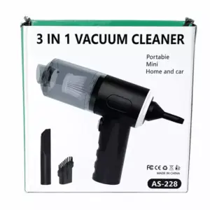 Faith AS-228 3-in-1 Portable Cordless Mini Vacuum Cleaner For Home, Car & Office With Crevice Nozzle And Brush Attachment