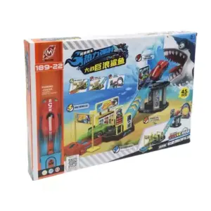 Toys Generic Shark Attack High-Speed Launcher Track 45+ Piece Stunt Racing & Parking Center Play Set