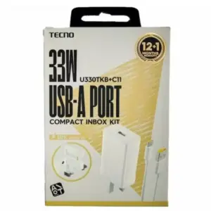 Tecno 33W Fast Charger with Type-C Cable U330TKB+C11