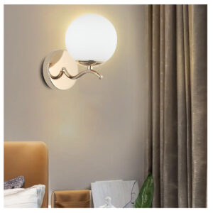 Tronic Modern Minimalist Wall Lamp Frosted Glass Globe Light Golden