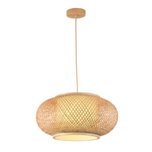 Tronic Bamboo Globe Pendant Lamp – Natural Wood Finish