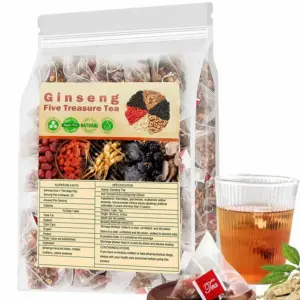 Faith Panax Ginseng Five Treasure Herbal Wellness Tea – Natural Energy & Vitality Blend With Ginseng Root, Goji Berries, Red Dates, Mulberries And Maca Root For Daily Wellness, Immune Support, Stamina And Healthy Living (20Bags)