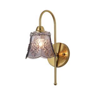 Tronic Antique Floral Embossed Glass Wall Light