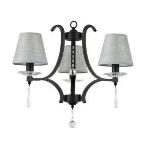 Tronic Elegant Black/Grey Pendant Lamp with Fabric Shades