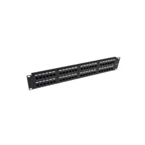 EVI Network Patch Panel CAT6, 48 Ports, 2U 19 Inch Rack Mount, EPP60K4800, RJ45, Krone & 110 Dual IDC, 10 Gigabit EPP6AK4800