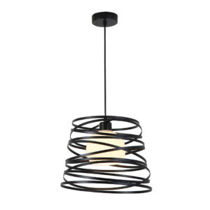 Tronic Modern Spiral Pendant Light with Frosted Glass Globe